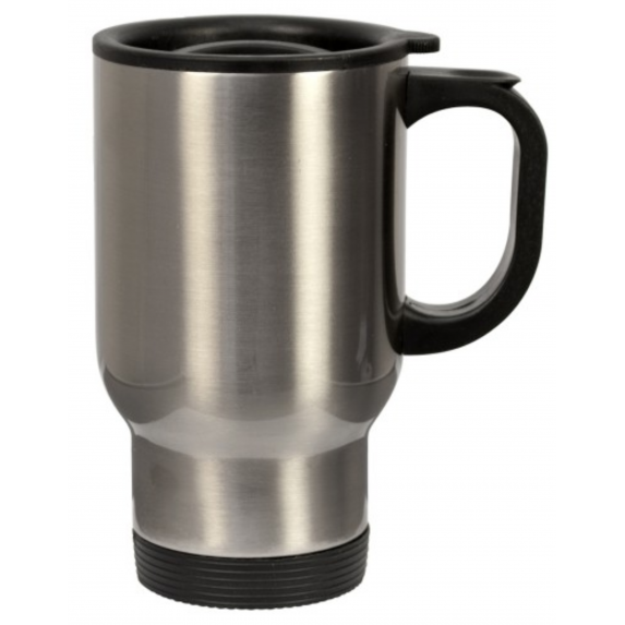 STAINLESS STEEL MUG SILVER WITH PLASTIC INSERT 